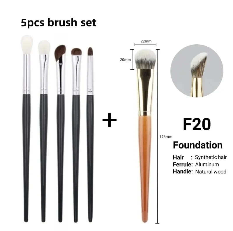 Eyeshadow Brush Set Kit Natural Hair 5Pieces Eye Shadow Makeup Brushes Beauty Tools