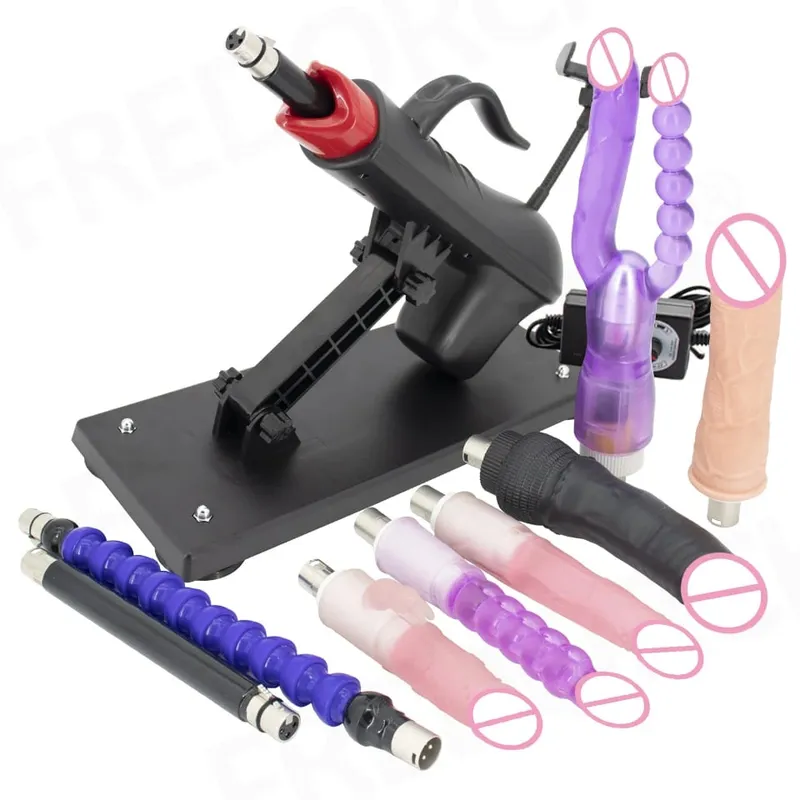 Fredorch Automatic Retractable Sex Pumping Gun Machine with Dildo For Male and Female Masturbation Sex Toy 450 Stroke per minute