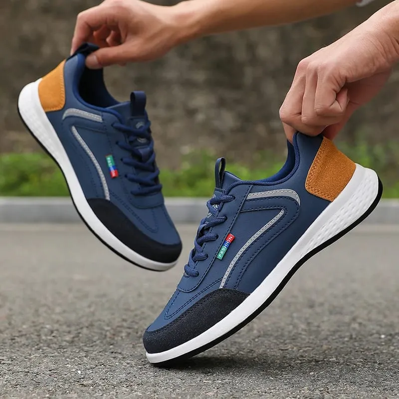 PU Læder Mænd Sko Sneakers Sommer Mode Åndbar Italiensk Løbesko Italiensk Åndbar Fritid Herre Casual Sneakers