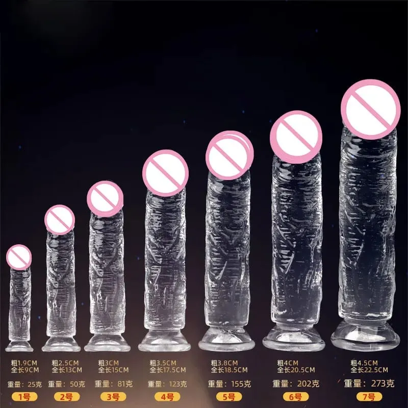 Realistické Dildo Jelly Přísavka na penis Dildo Big Dick Žena Masturbátor Klitorální Stimulátor Lesbické sexuální hračky pro ženy 7 velikostí