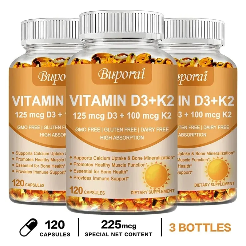 Vitamin D3 + K2 - Immunity Strong Bones Heart Health Joint Health Muscle - Promotes Calcium Absorption Supplement — image 11