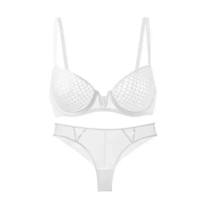 Summer Style Ultra-Thin Minimizer Bra Set Ladies Large Bust Soft Underwire Side Support Anti-Sagging Everyday Lingerie