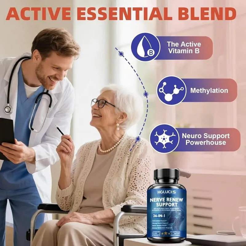 Nourish Nerve Supplement 26-IN-1 Formula Contains Vitamin B Complex R-Alpha Lipoic Acid Support Heart Nerve Brain Health — image 5