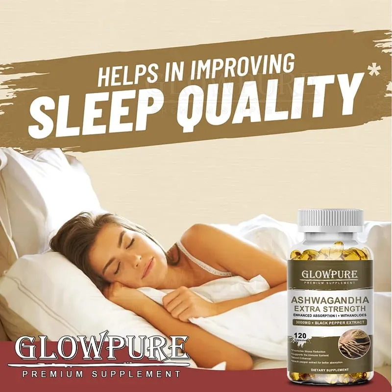 Capsules d'extrait de racine d'Ashwagandha pour le stress, l'humeur, le sommeil, l'énergie et la concentration, supplément de formule Premium
