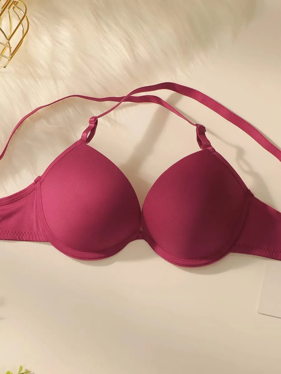 Red Push Up Bra and Panty Set with Padded Underwire set Lingerie for Women - Sexy Balcony Style Underwear Set A2122 — image 3