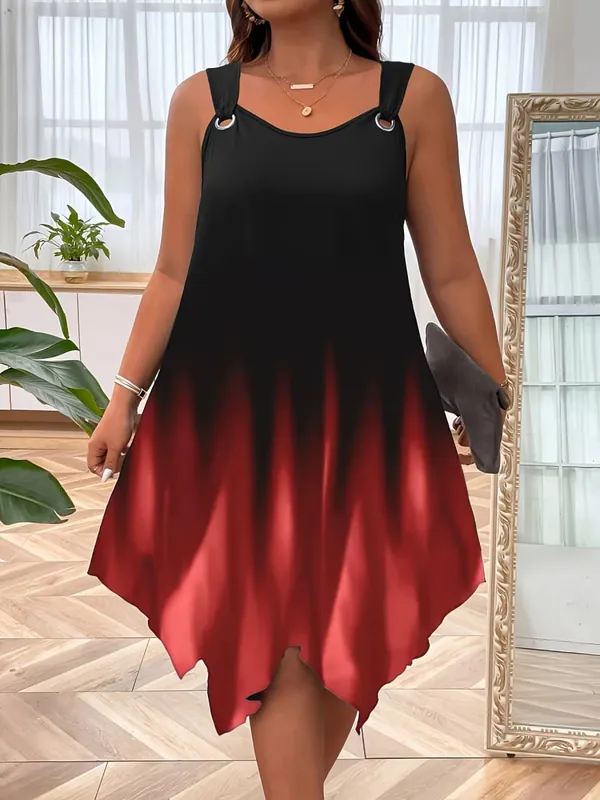 Chic Plus Size Women's Sundress with Stylish Strap Design for Effortless Summer Elegance