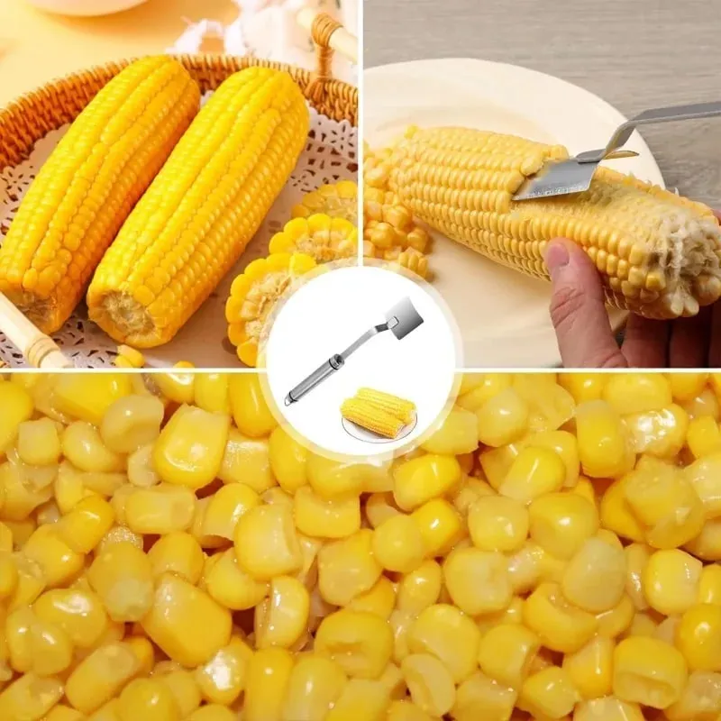 Stainless Steel Corn Peeler Serrated Corn Peeler Corn Cob Planer Thresher Cutter Kitchen Fruits And Vegetables Gadgets