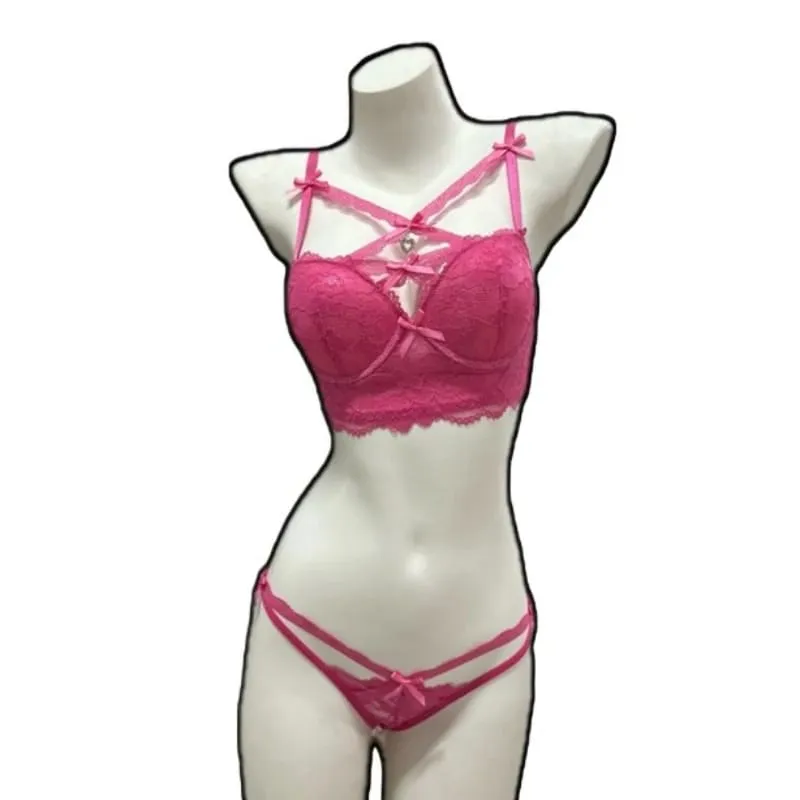 Magic Bust Boost Reggiseno in pizzo Decorazione con pendente a cuore Allure sexy Intimo donna Push‑Up Lingerie S‑XL Taglia 32‑38AB Coppe