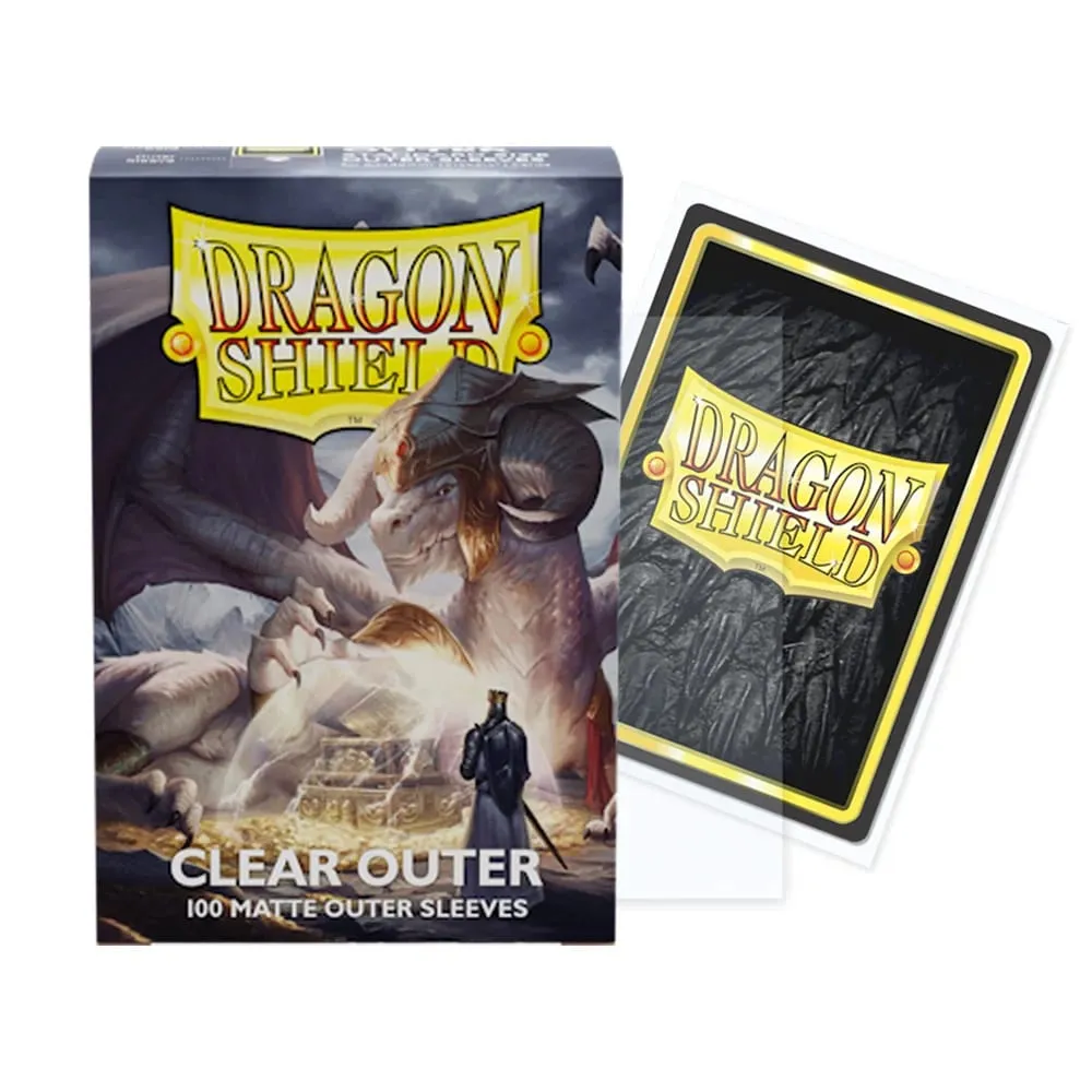 100ct Clear Outer Dragon Shield Card Sleeves Matte Clear TCG Standard Size Sleeve TCG Card Protector MGT/PTCG/FAB Covers — image 2