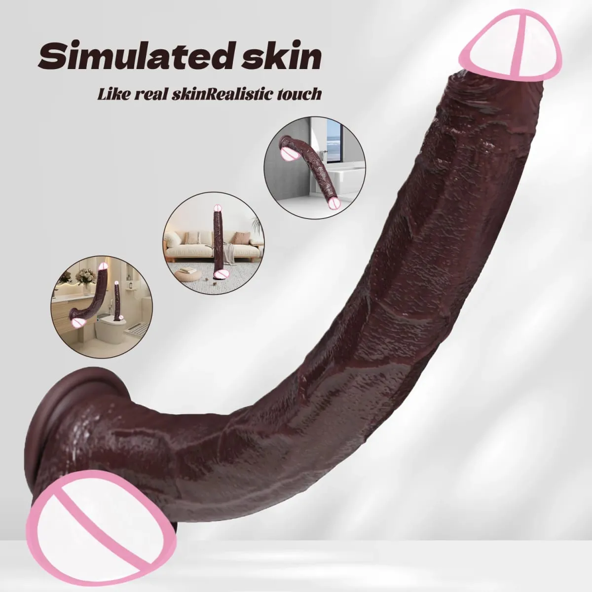 ealistic Long dildo Black Anal Plug with Suction Cup Long Penis Butt Plug Sex Toy for men Women Phallus Anal Dilator Stimulatio