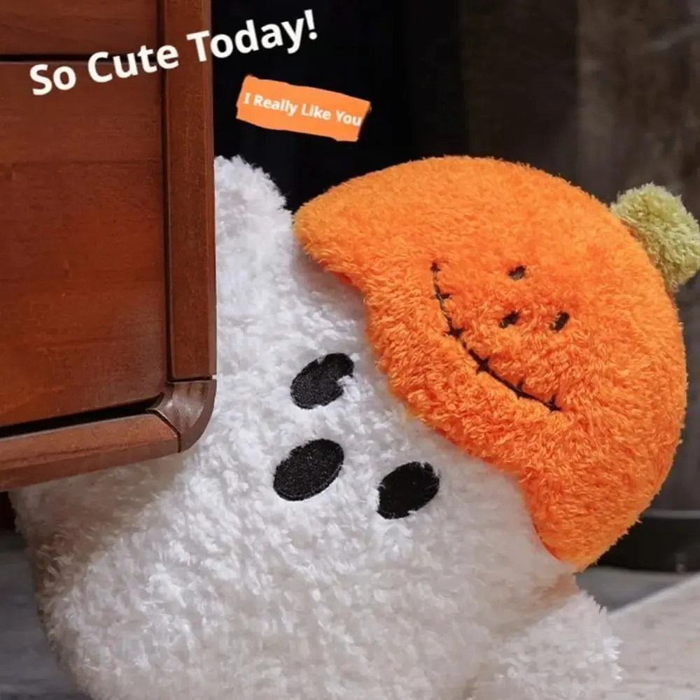 Cozy Ghost Decorative Cushion Hug Pillow Toy Plush Fabric PP Cotton Filling Ghost Decor Ornaments Halloween Pillow Home Decor