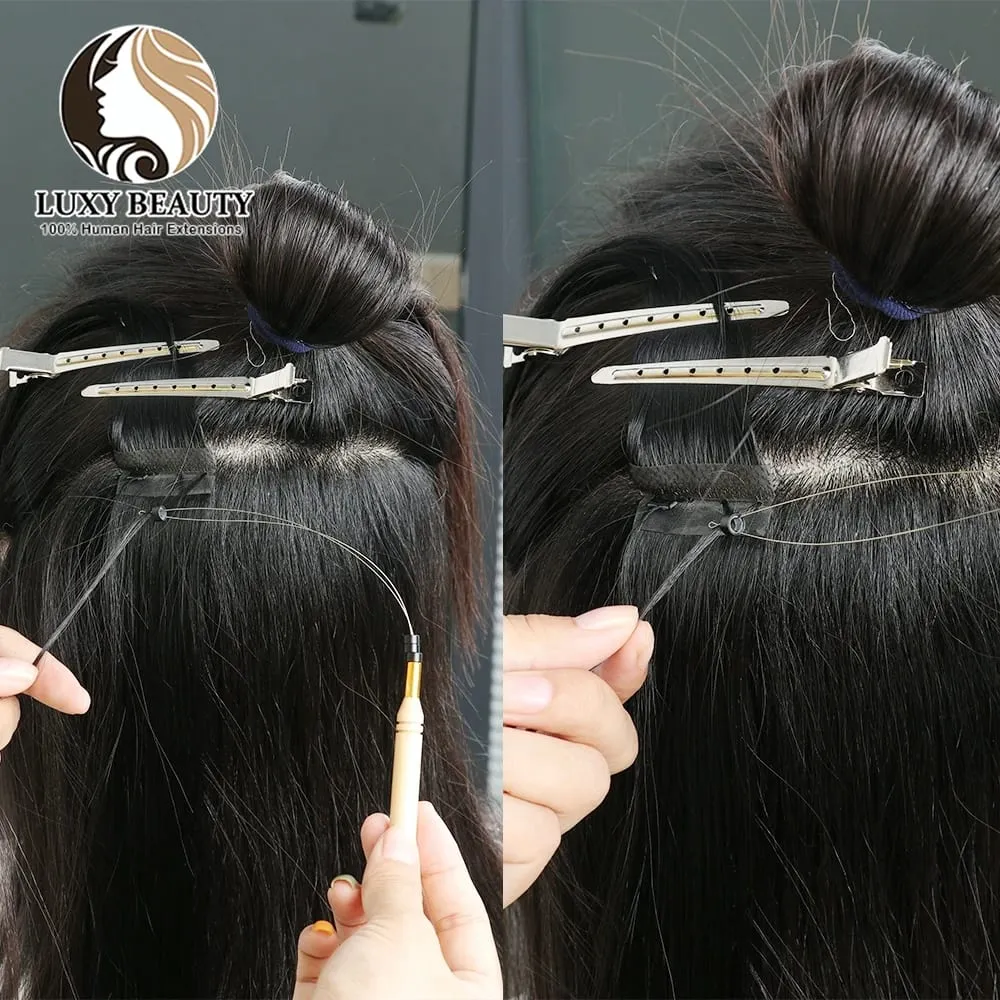 Brown Invisible Twin Tabs Hair Weft Human Hair Extensions Straight Inject PU Hole Weft Microlinks XO Weft Blonde 10pcs/Pack