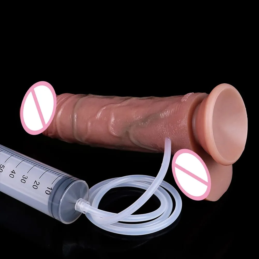 Deep Veins Ultra Squirting Dildo Silicone Skin Touch Long Ejaculating Butt Plug For Men Women G-Spot Stimulate 18+ Sex Toys