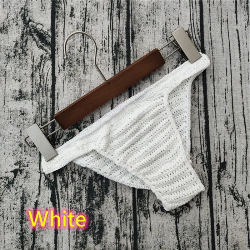 Hot Men Women Breathable Underwear Hand Crochet Low Rise Gstring Swimming Sunbathing Thong Sissy Panties Трусы Мужские — image 12