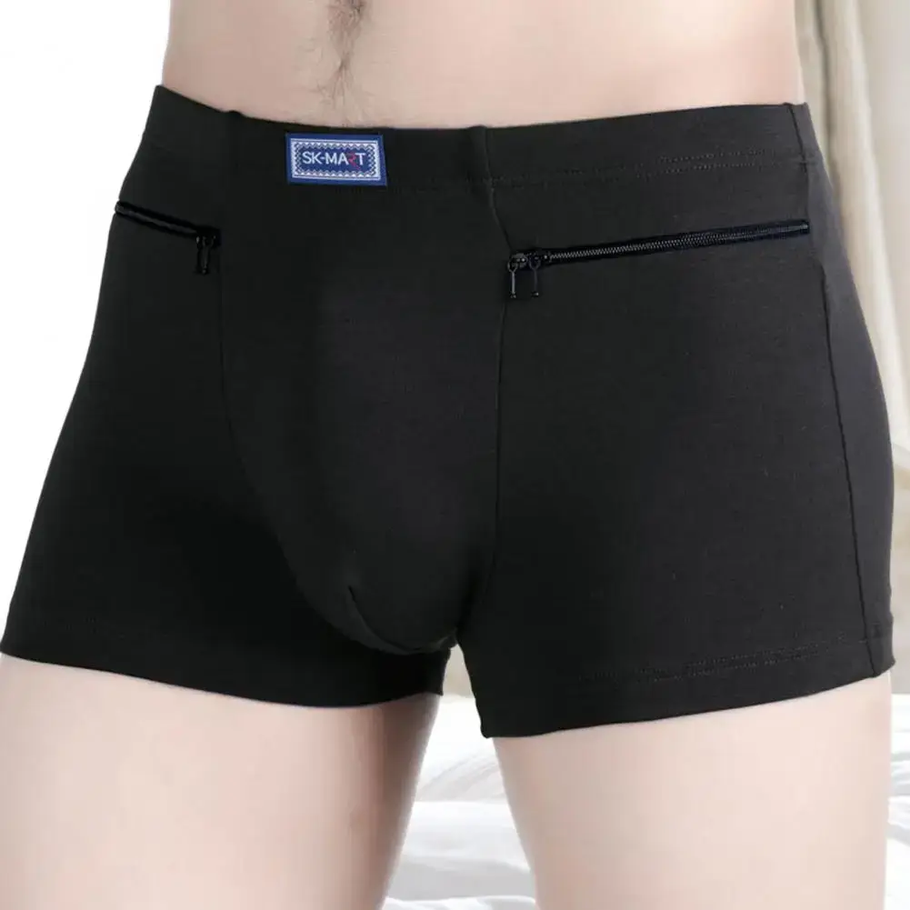 Bolsos masculinos roupa interior anti-roubo cuecas boxer sem costura elástica calcinha masculina de algodão u-bump shorts masculinos roupa diária