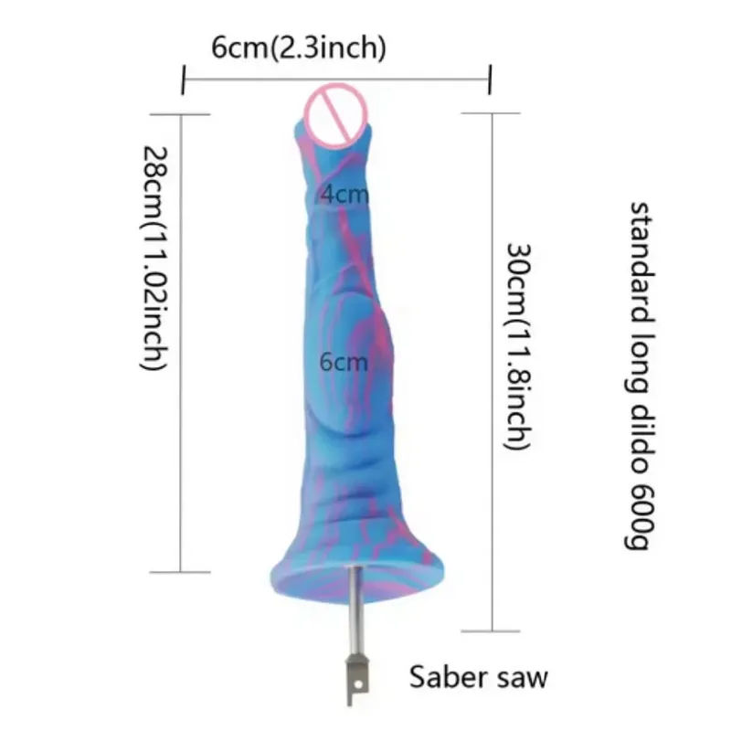 Šavlová přímočará pila velká silikonová dilda přímočará pila 3XLR VAC-U-LOCK Adaptérové ​​nástavce Sex Machine