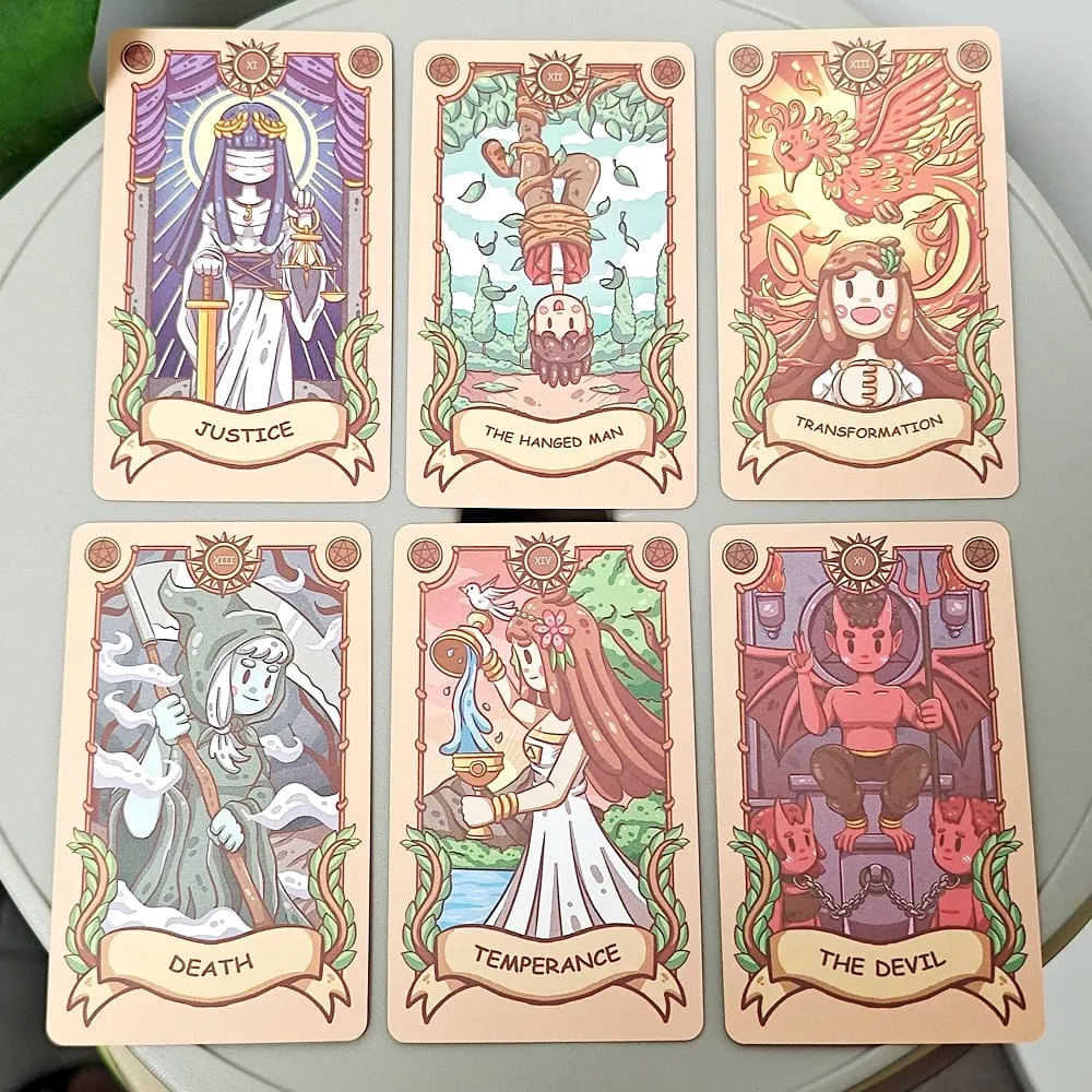10.3*6cm Joyful Journey Tarot Rider-waite System Cartoon Cute Tarot Deck 79 Pcs Cards (includes 1 Special Card)