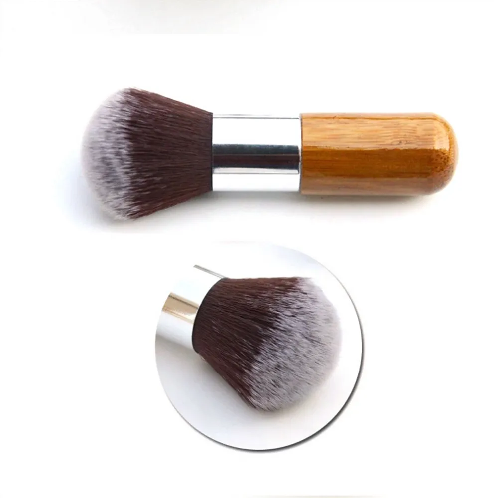 1PC Fashion Round Head Bamboo Handle Face Makeup Brush Foundation Powder Blusher Brush Cosmetic Brushes Pro Beauty Makeup Tools