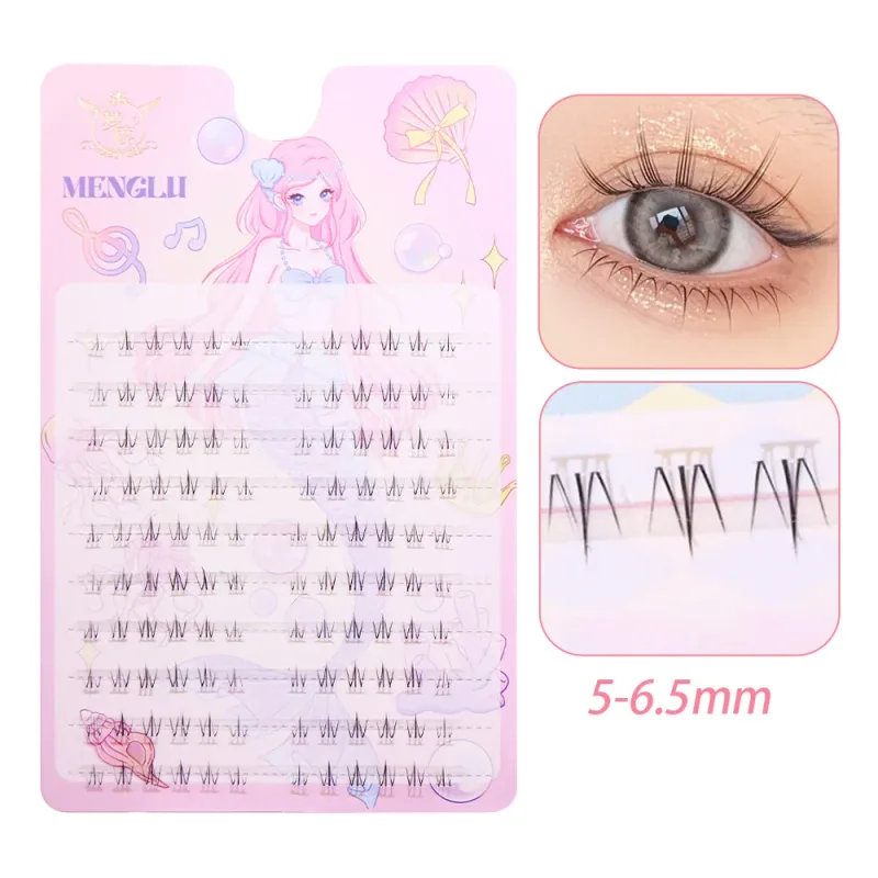 Menglu 4-7mm Brown Under Lashes Little Flame Lower Eyelashes W-41 Natural Short Style Imitation Hand Painting Fake Eye Lashes — image 10