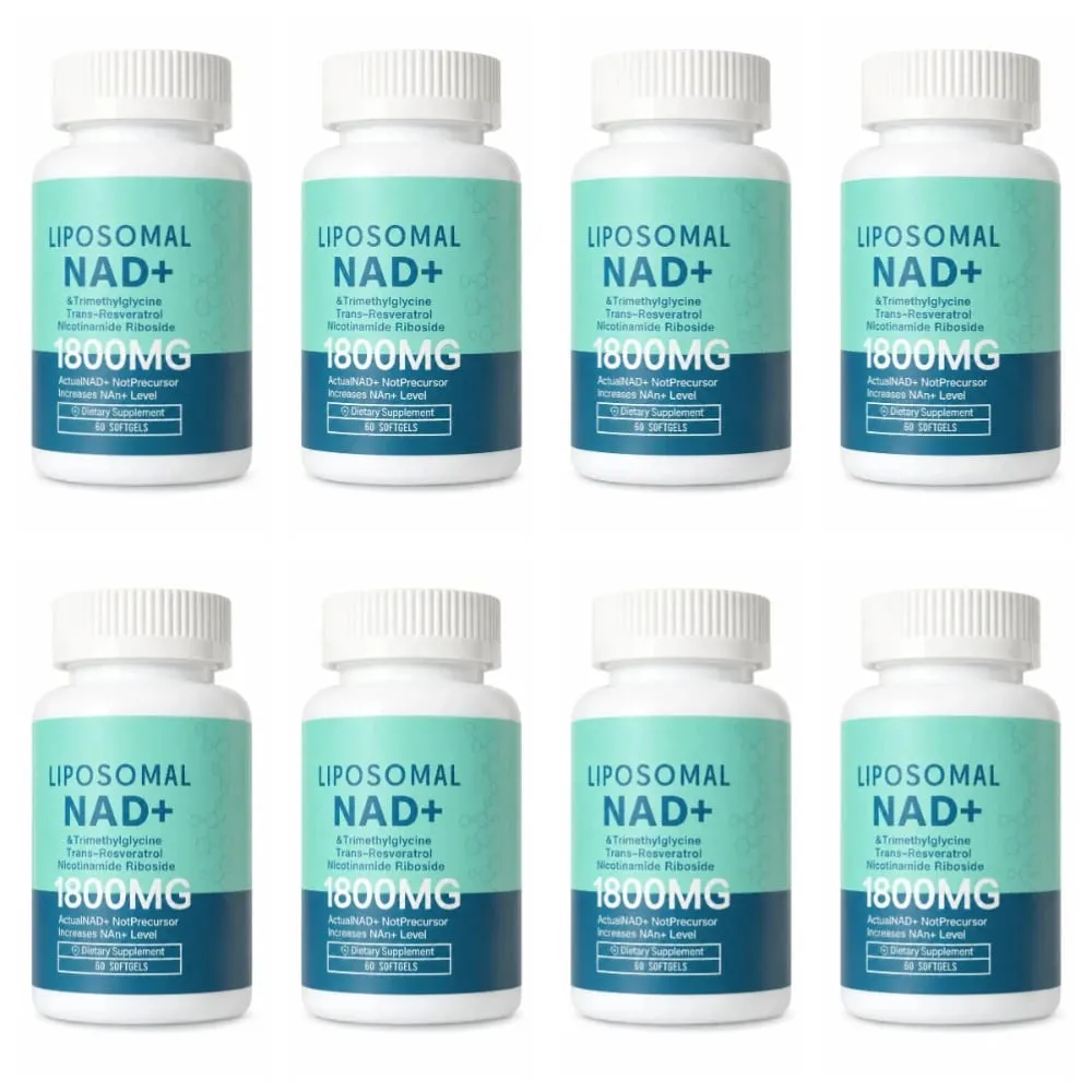 Liposomal NAD+ 1800mg Softgels Nicotinamide Riboside Trans-Resveratrol & TMG Energy Support Non-GMO Gluten-Free 60 Count