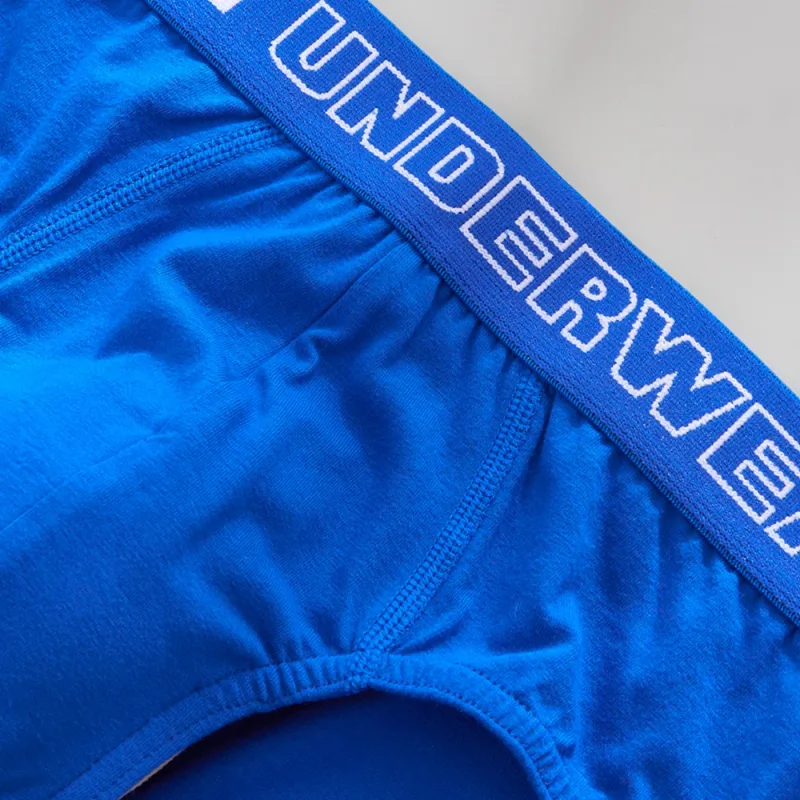 5PCS Cotton Men's Casual Shorts Stylish Monogram Personalized Briefs Comfortable Solid Color Briefs 2025 Mens Sexy Underwear