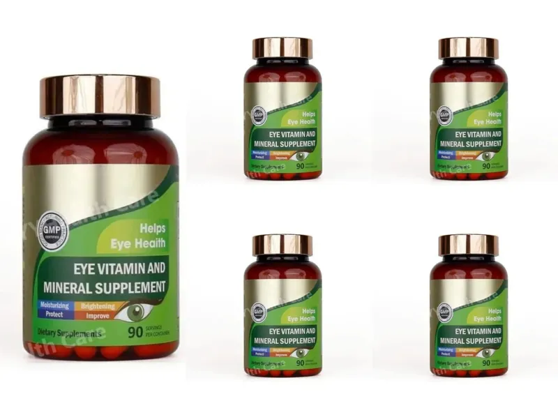 Capsule di vitamine per gli occhi con luteina con zeaxantina e zinco Integratore nutrizionale quotidiano per gli occhi Supporto per la salute degli occhi per adulti Flacone da 90 pezzi