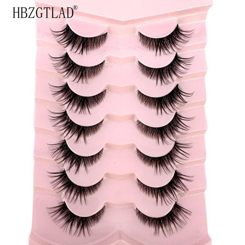 7/8PairsCat Eye Eyelashes manga Lashes 3D Clear Band Lashes naturalHalf Lashes End Eye Elongated Mink Eyelashes Fluffy Eyelashes — image 18