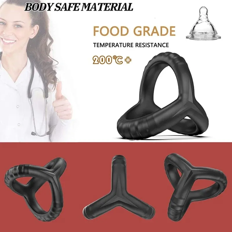 Black Silicone Cock Ring Delay Ejaculation Semen Lock Ring Reusable Cockring Men Penis Ring Sex Toys for Couples Sex shop