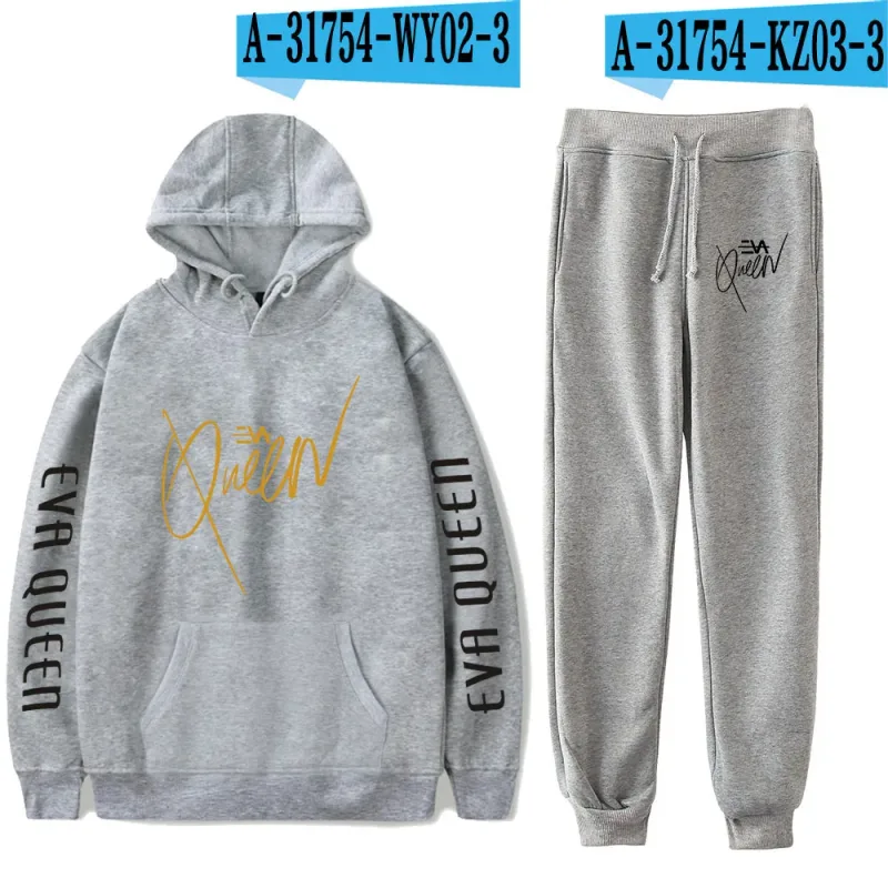 Hip Hop Comfortabel Eva Queen Print Sweatshirt Joggingbroek Pak Hoodies + Broek Pak Jongens/Meisjes 2 Delige Set Kleding