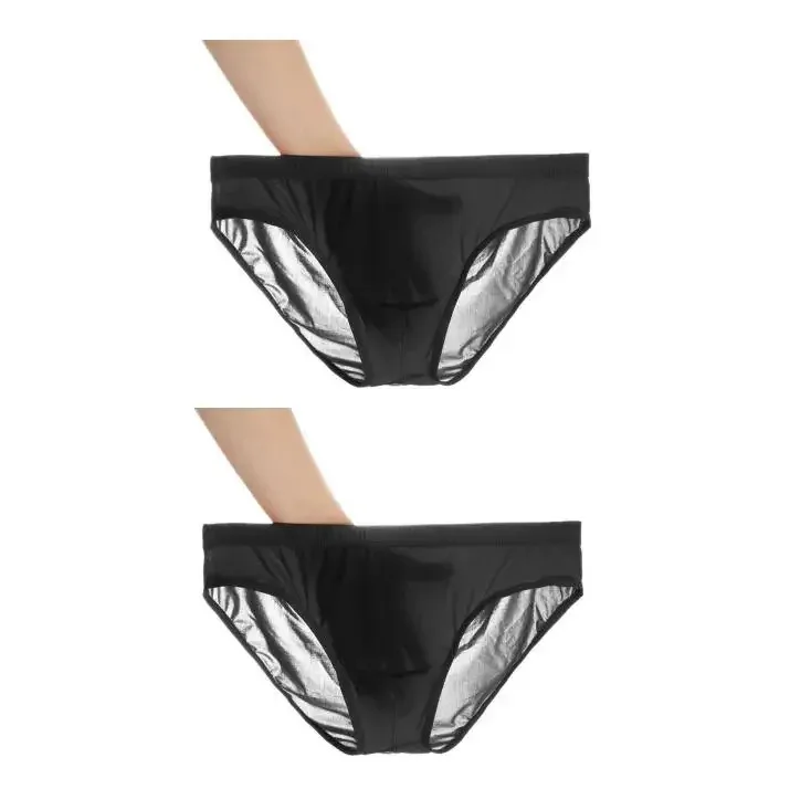 2 pçs ultra fino cuecas de seda gelo masculino plus size M-4XL cor sólida juventude translúcido cintura baixa respirável sexy calcinha masculina