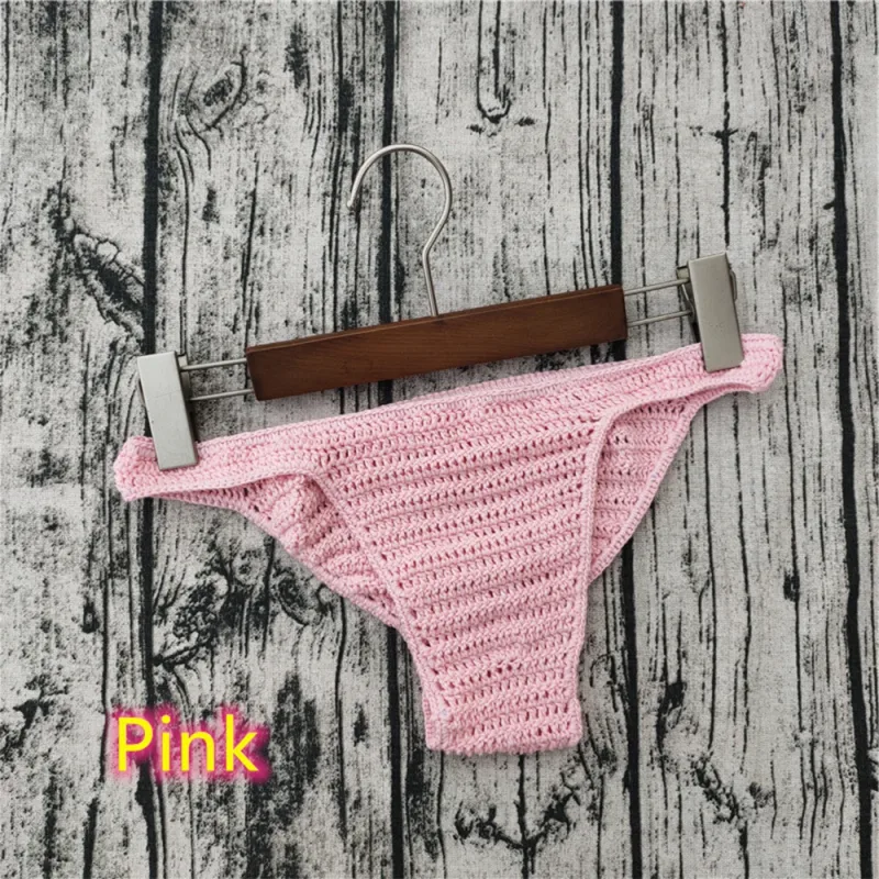 Hot Men Women Breathable Underwear Hand Crochet Low Rise Gstring Swimming Sunbathing Thong Sissy Panties Трусы Мужские — image 6