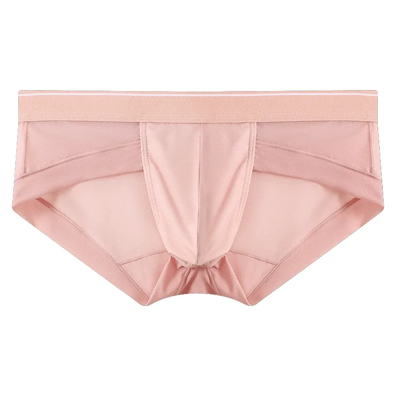 Summer Men's Underwear Boxers Bulge Ice Silk Briefs Ultra-thin Breathable Cool Panties