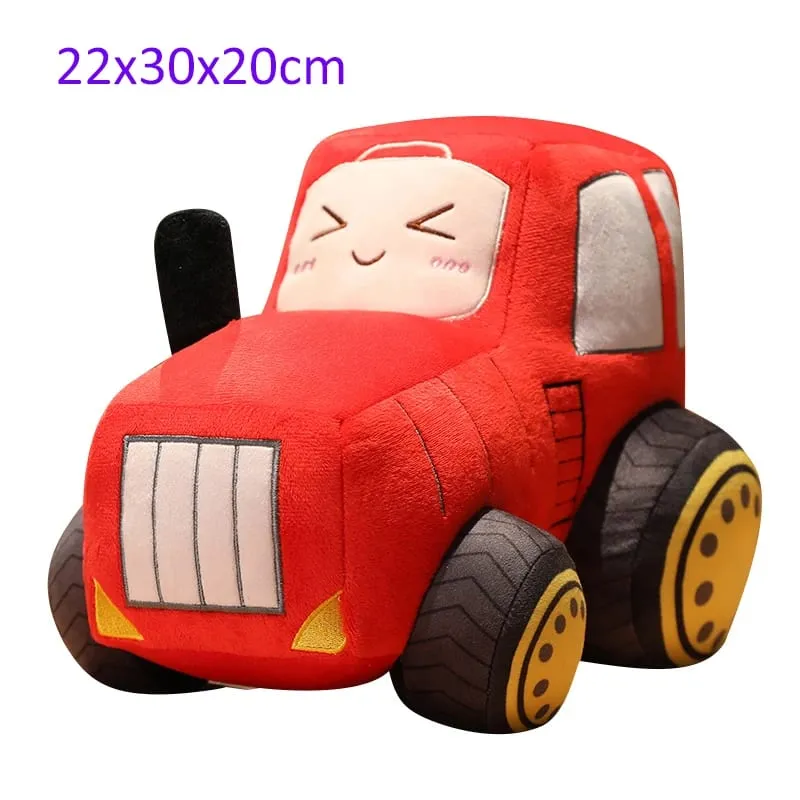 Simulation Tractor&Excavator Plush Toys Kawaii Car Dolls Stuffed Soft Vehicle Pillow Creative Christmas Birthday Gift for Kids