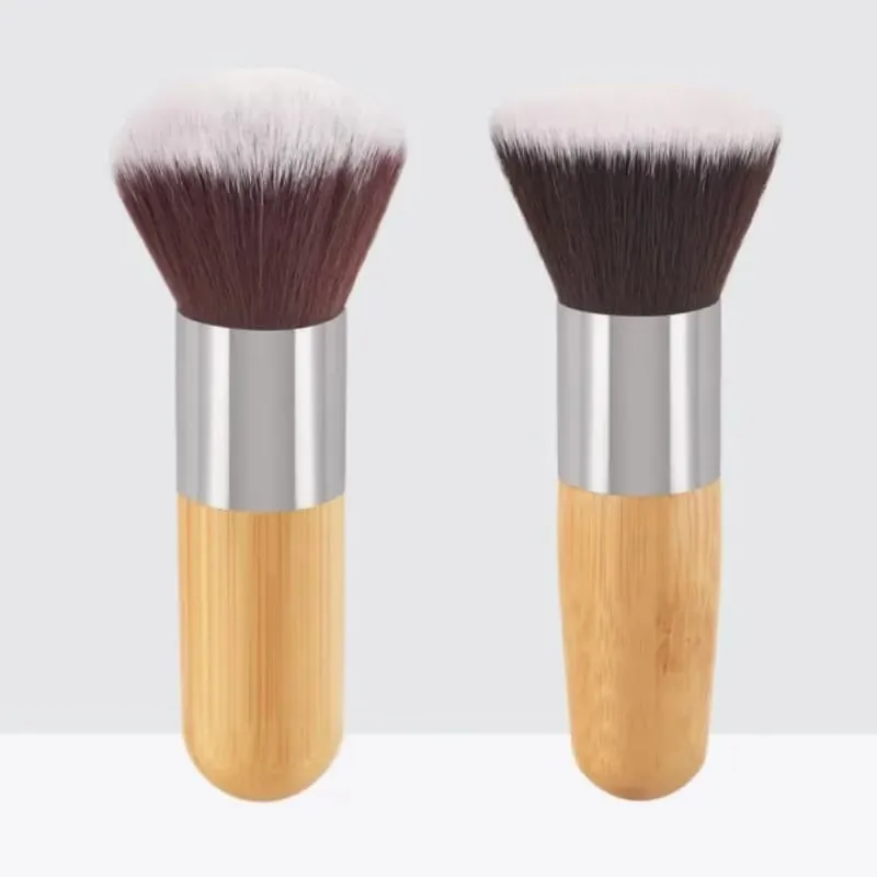 11pcs Natural Bamboo Handle Makeup Brushes Foundation Blending Make Up Tool Set With Cotton Bag — image 8