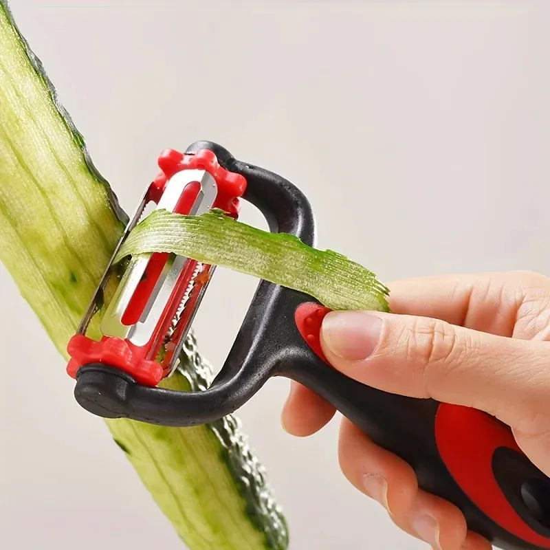 1 Peeler Three in One Rotating Stainless Steel Blade Suitable for Vegetable Carrot and Fruit Peelers