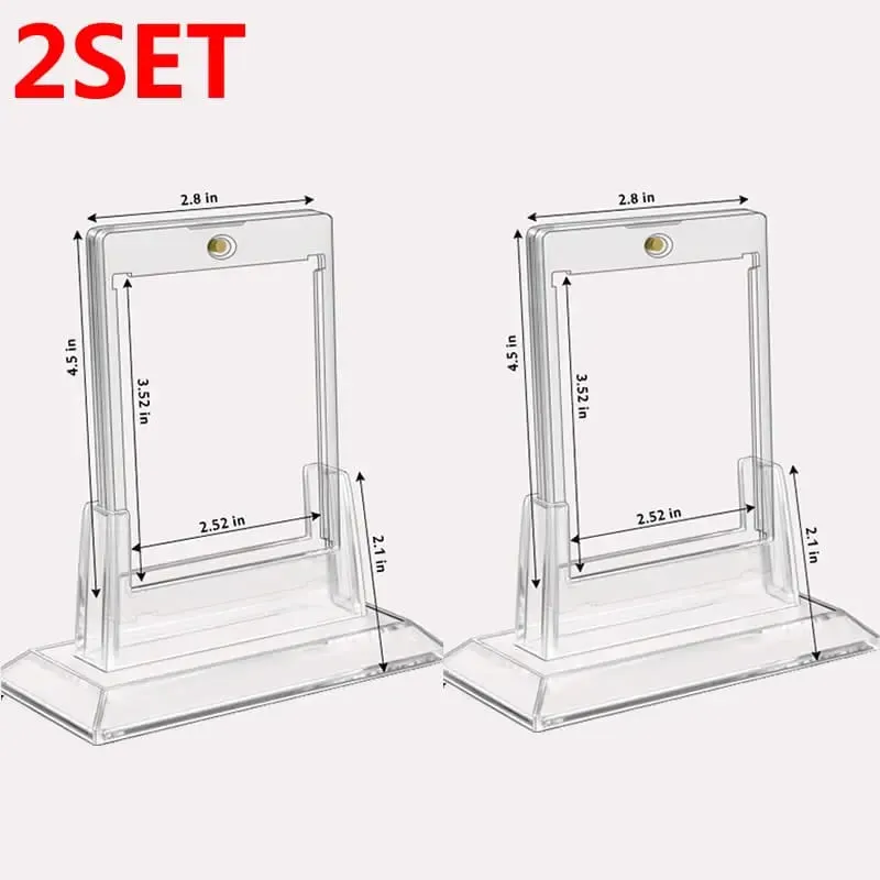 Magnetic Card Holder Support Set 35PT Hard Plastic Protectors Sleeves Trading Display Case Baseball Football Sports Yugioh Cards
