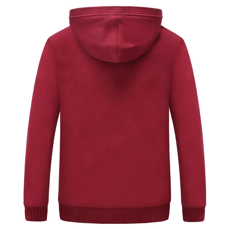 New Men's Hoodies Jacket Winter Thick Warm Fleece Zipper Hoodies Coat Casual Tracksuit Sportwear Male Sweatshirts M~ 5XL