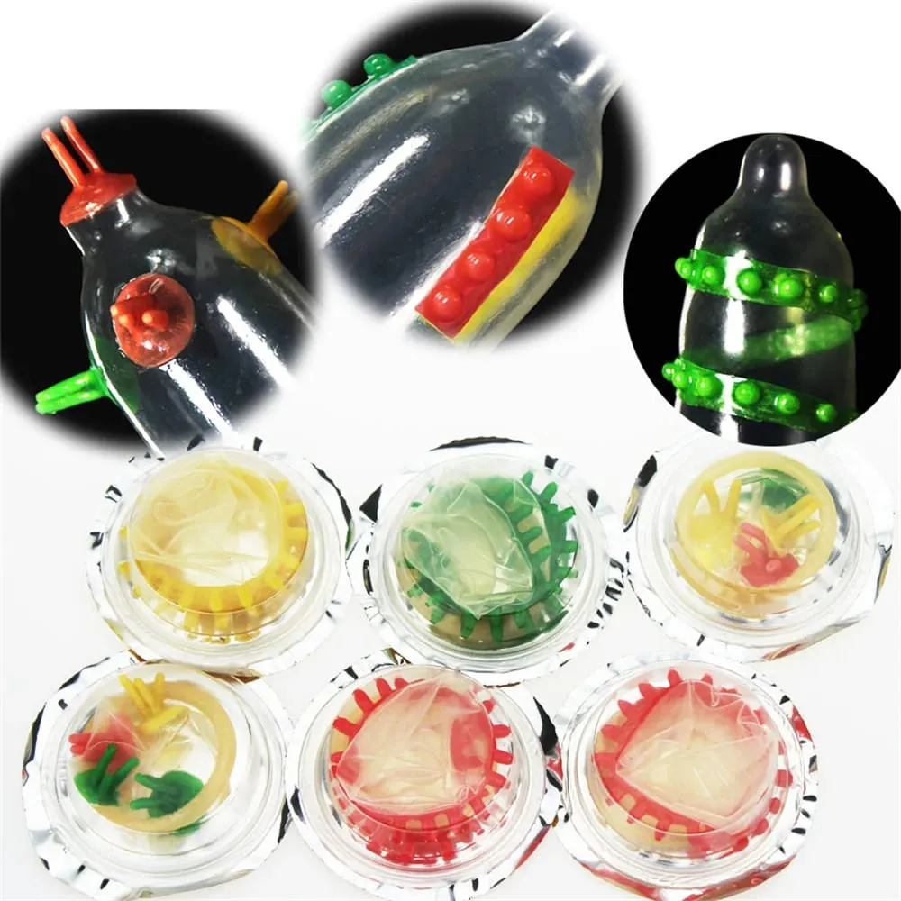 5pc Ribbed vibrate Sleeve Lasting Dotted Penis Extend Comdom Clitoris Massage Delay Cock Ring Enlargement Sheath Sex Toy for Man