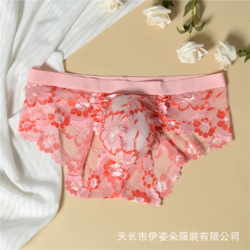 Pakaian Dalam Seksi Berenda Celana Dalam Kantung Pria Halus Celana Dalam Pria Bunga Tipis Perspektif Celana Dalam Bersirkulasi Jaring Godaan