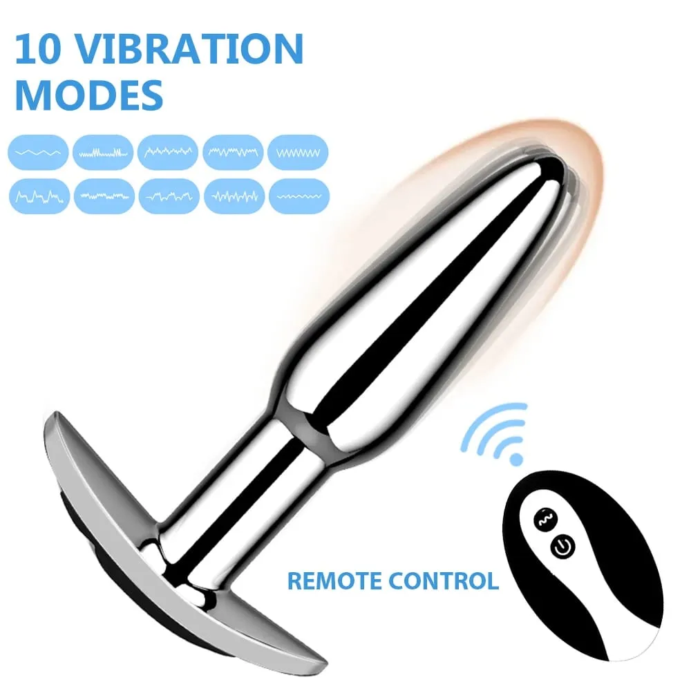 Anal Plug With Push 10 Vibration Modes Anal Toy For Men Prostate Massager Sex Toys With Remote Control Vibrator Anal Toys for 18