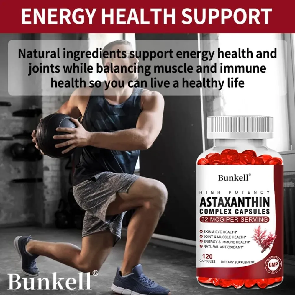 Κάψουλες Astaxanthin Complex - με αντιοξειδωτικό ιχθυέλαιο που υποστηρίζει την όραση των ματιών και των μυών του δέρματος και την υγεία του ανοσοποιητικού