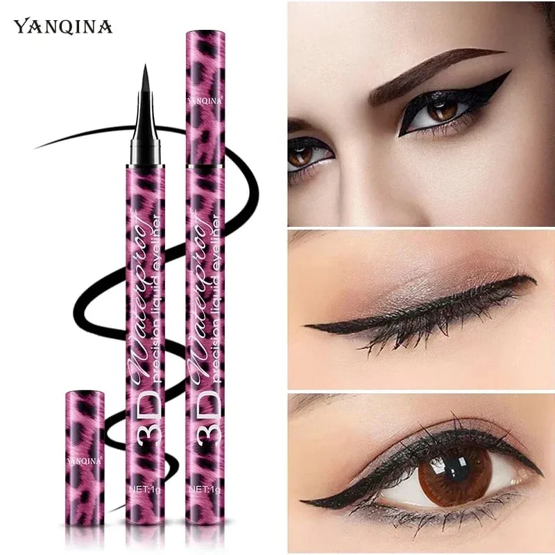 Lápiz Delineador de ojos líquido + rímel resistente al agua 4D, conjunto de cosméticos, delineador de ojos, máscara rizadora gruesa, lápiz para cejas, maquillaje de ojos — image 4