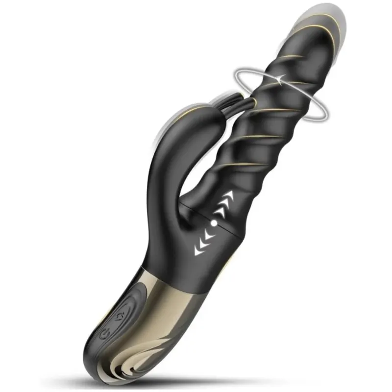 Thrusting G Spot Rabbit Vibrator Clitoral Stimulator 360° Swirl Up Down Thrust 5 Swirling Modes Adults Sex Toys for Women