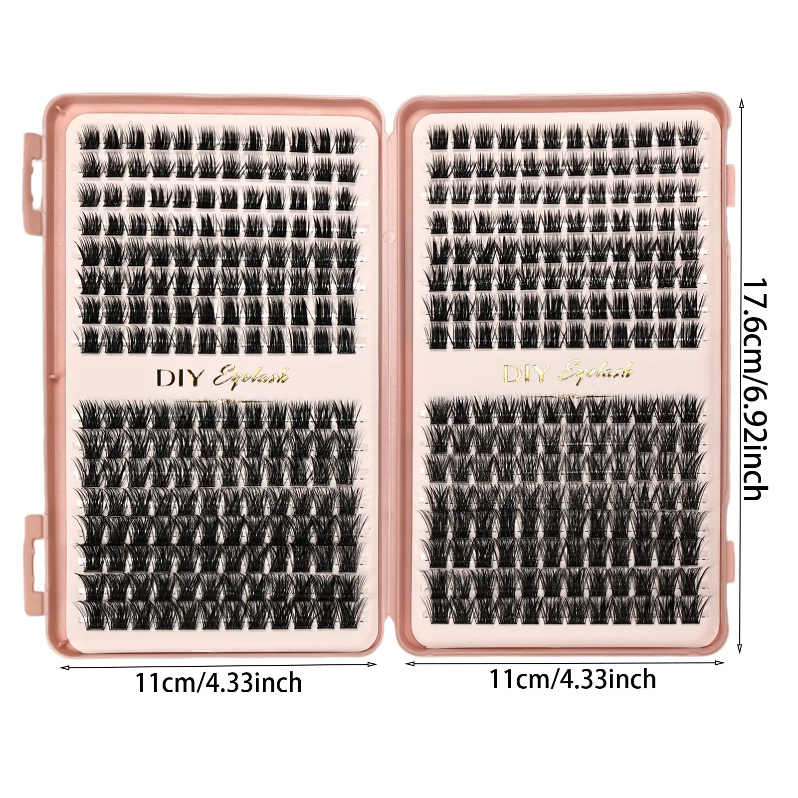 DIY Fluffy Individual Eyelash Clusters D Curl Mixed Length Segmented False Lashes Reusable Lash Book for Eye Makeup