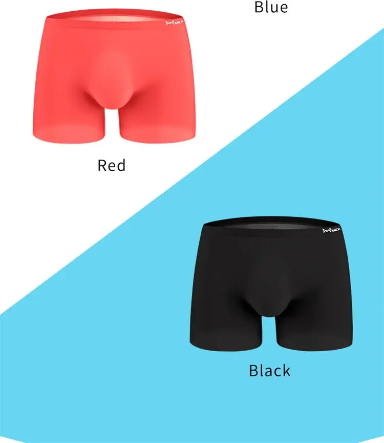 MiiOW 3Pcs Sexy Seamless Boxer Men UnderwearA Graphene Men Boxer Antibacterial Ice Silk Man Underwear Male Boxers MR8052