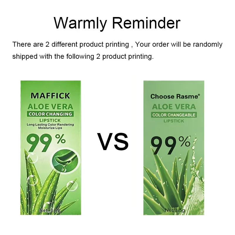 Aloe Vera Warm Change Lipstick for Long-Lasting Lip Protection Moisturizing and Color Changing Magical Color Change