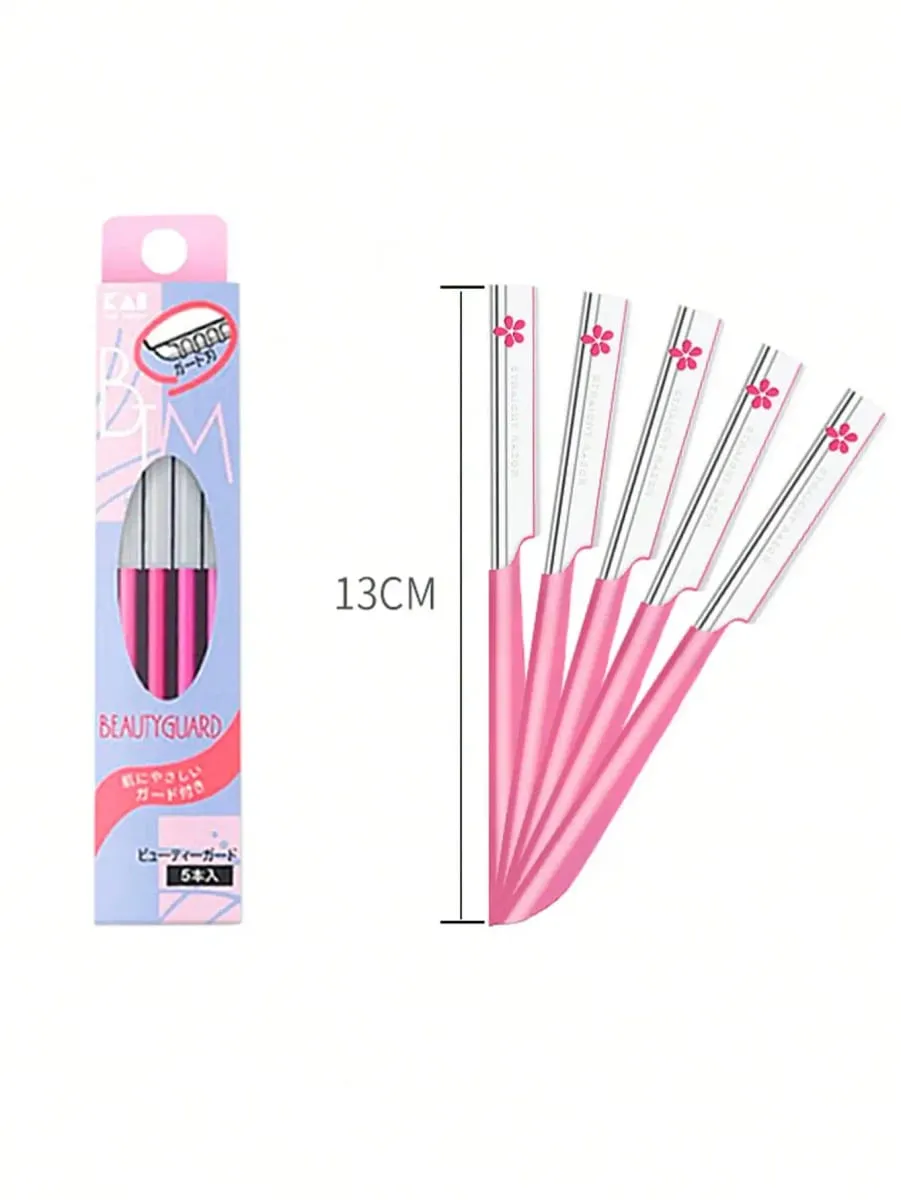 5pcs Compact And Exquisite Beipin Professional Eyebrow Trimmer Sharp Blade For Smooth And Clean Grooming