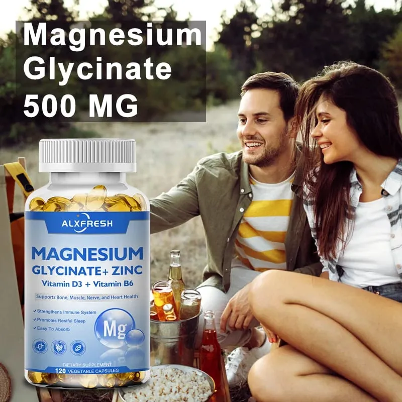 Alxfresh Magnesium Complex Capsules High Absorption Bone Muscle Brain Health Supplement Aids Sleep Stress & Anxiety Relief