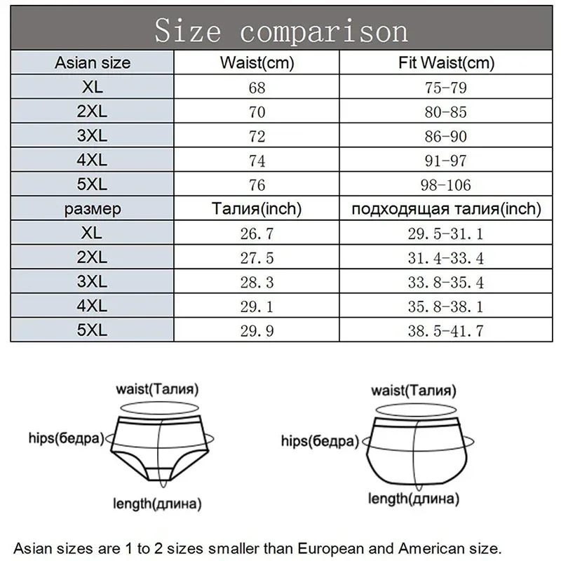 1PC Cotton Briefs Men's Comfortable Underpants Male Breathable Underwear Lingerie Panties Plue Size Xl -5XL