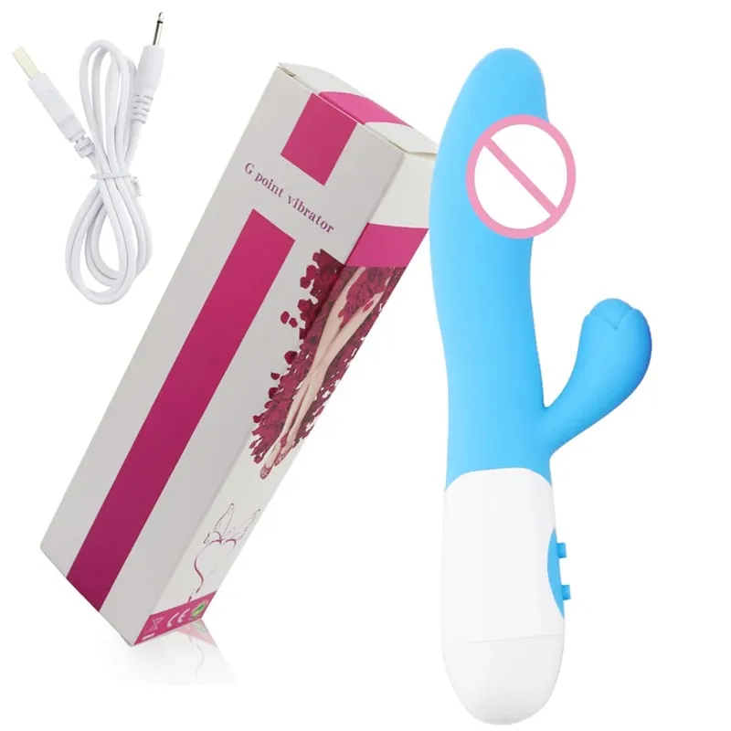 Realistic Rabbit Dildo Dual Vibrator G-Spot Clitoral Stimulation Massager Powerful Vibrating Vagina Masturbator Women's Sex Toy